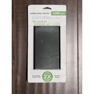 Wireless Gear 4,000 mAh Portable Power Recharge Any Device Without On Outlet